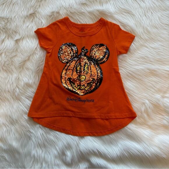 Disney Mickey Mouse Halloween Reversible Sequin Tee - Picture 1 of 5